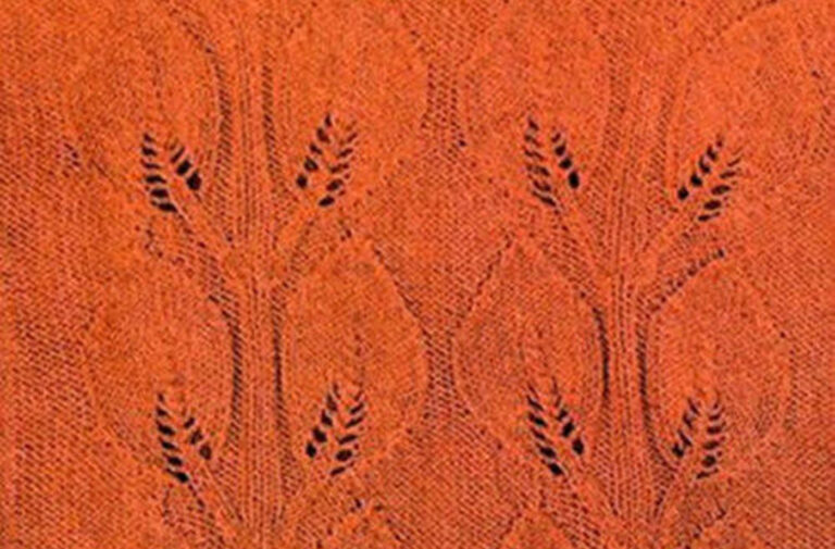 Knitting Needle Large Leaf Flower Pattern Chart