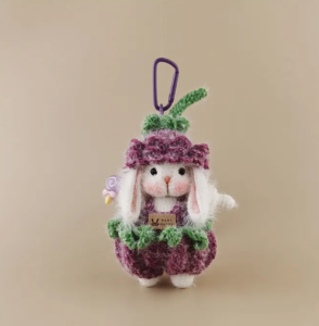 Purple rabbit handmade pendant - a gift for girls