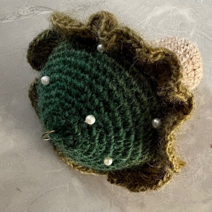 Handmade Crochet Poison Mushroom Bag Charm Amigurumi Fungus Keychain Unique Hand Dyed Yarn Gift10