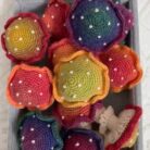 Handmade Crochet Poison Mushroom Bag Charm Amigurumi Fungus Keychain Unique Hand Dyed Yarn Gift2