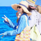 Handmade Striped Contrast Crochet Tote Summer Beach Bag3