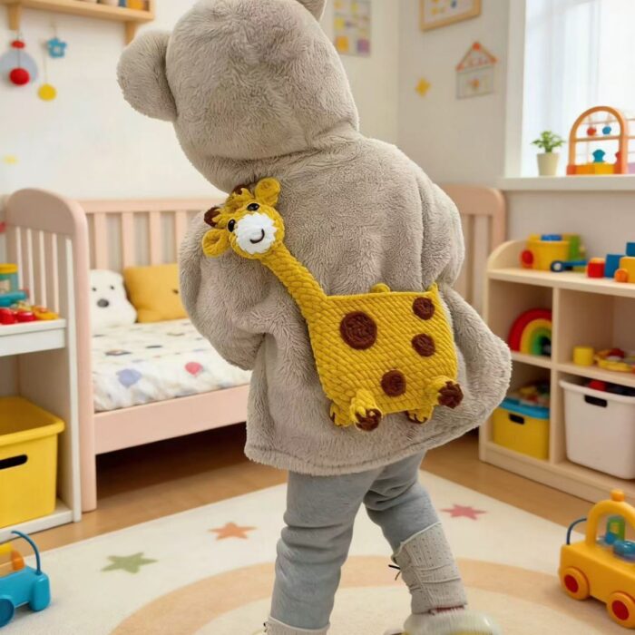 DIY Crochet Giraffe Kit – Handmade Yarn Bag Making Set for Kids (Crossbody Bag & Amigurumi Toy Gift)